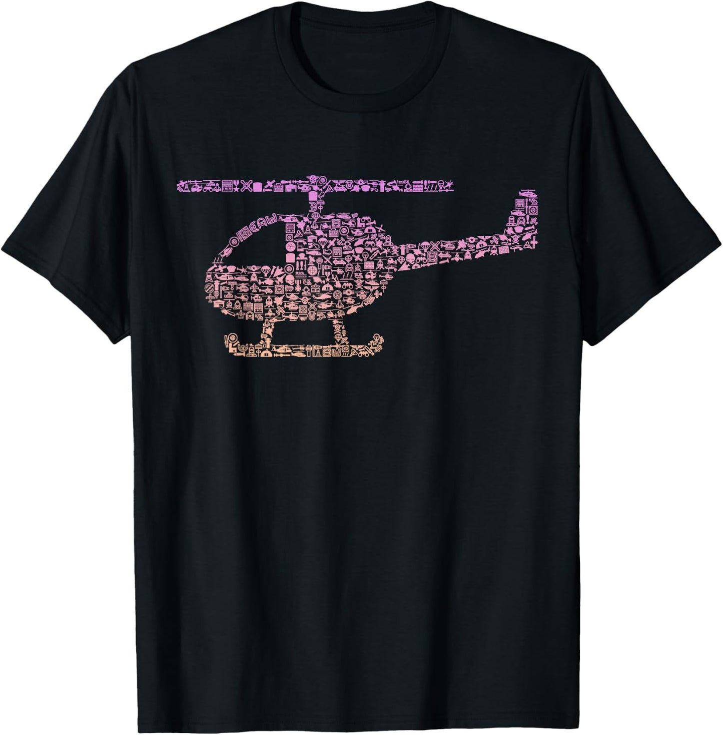 Chopper Silhouette Helicopter Pilot Gear | Girls Helicopter T-Shirt - T-Shirt | Black