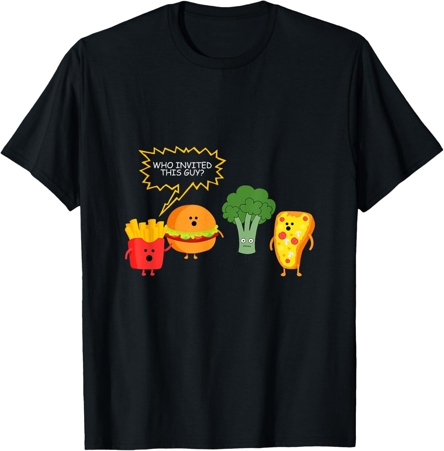 Who Invited This Guy Vegetables Stem Broccoli T-Shirt - T-Shirt | Black