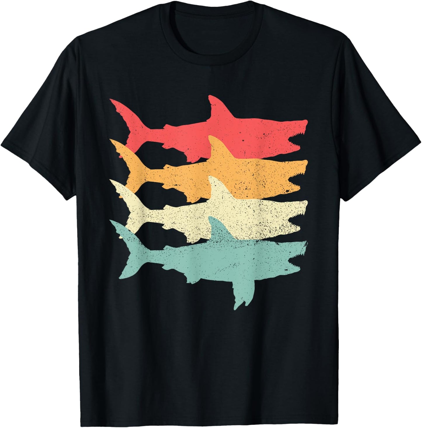 Retro Megalodon Tooth Shark T-Shirt - T-Shirt | Black