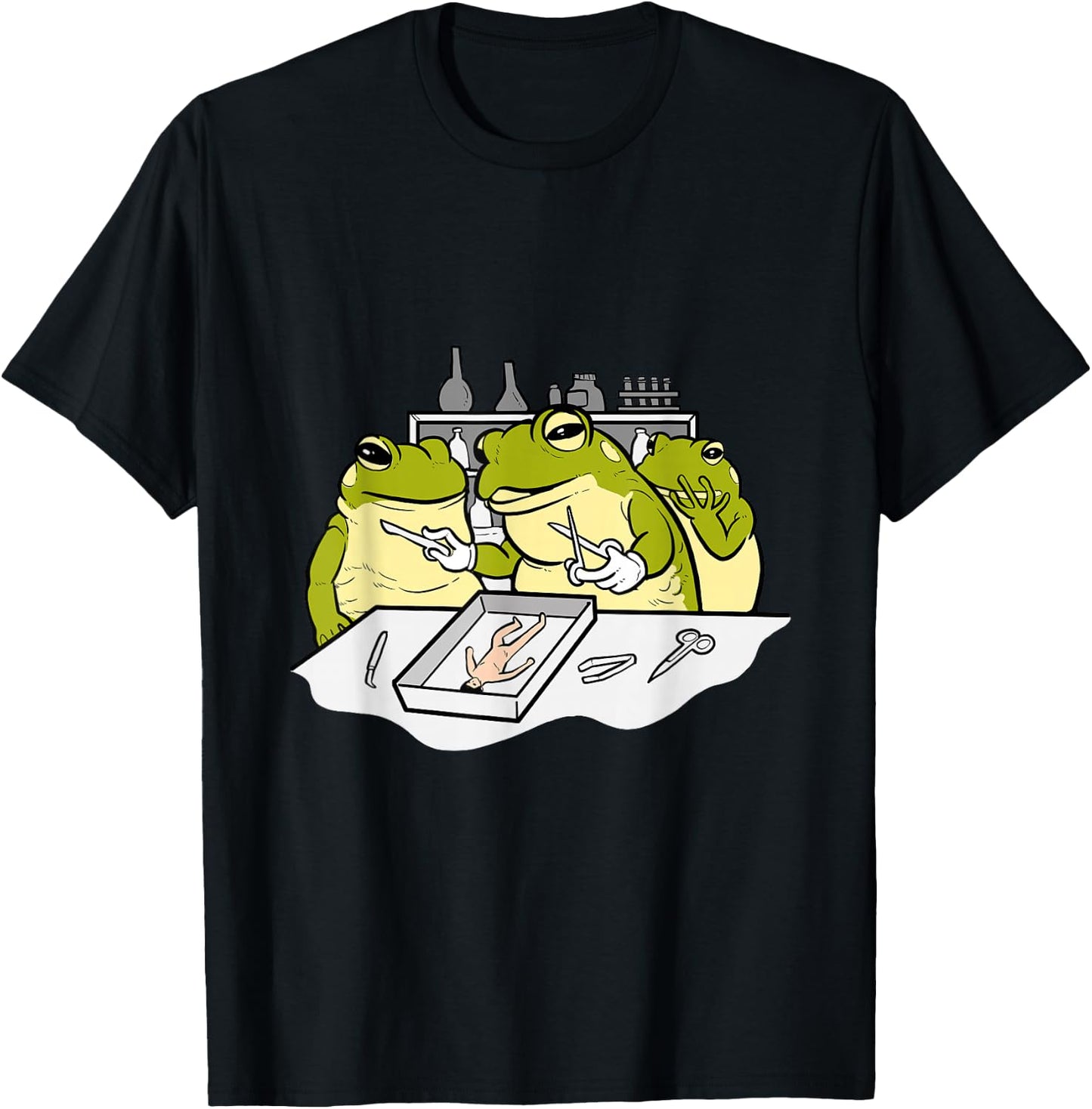 Frog Disection Scientist T-Shirt - T-Shirt | Black