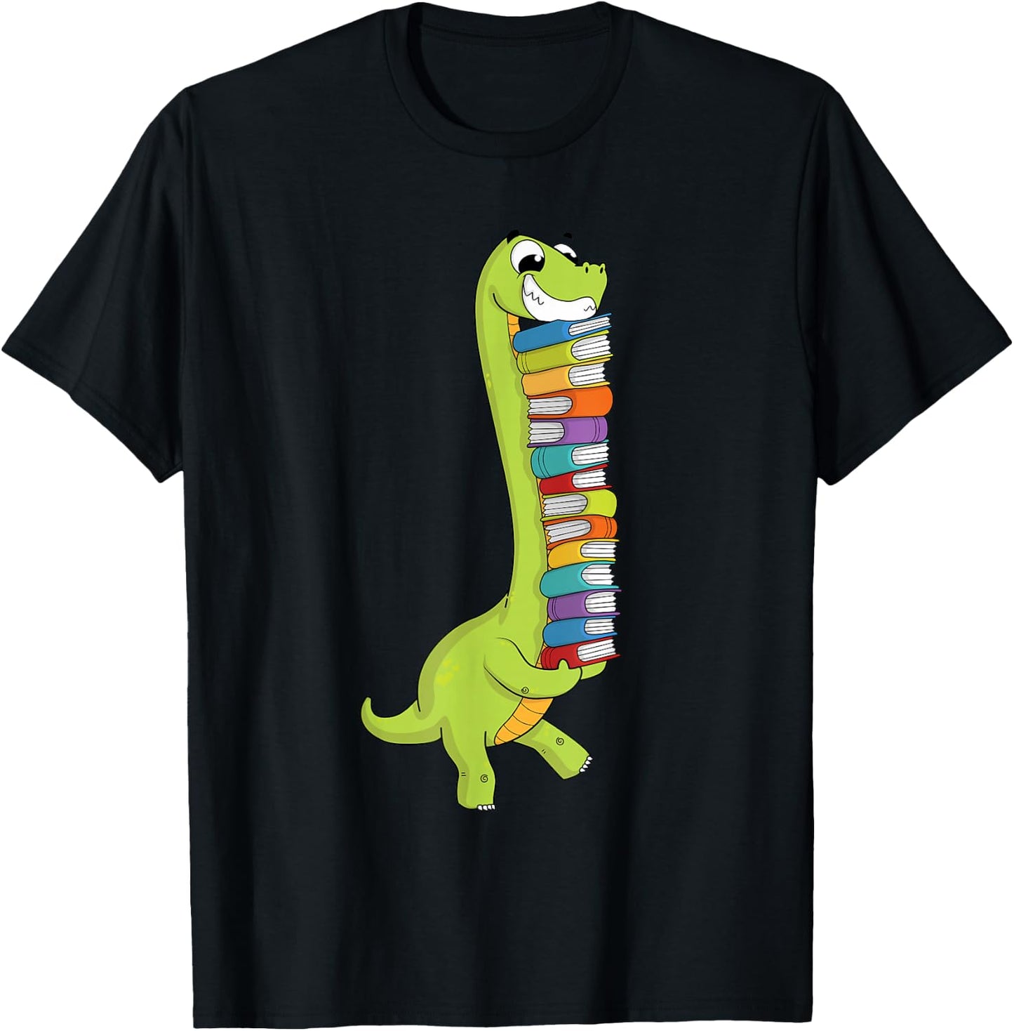 Teachersaurus Dinosaur Teacher Shirt Dino Reading Book T-Shirt - T-Shirt | Black