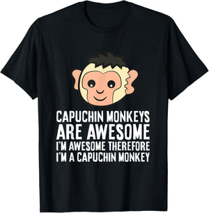 Capuchin Monkeys Are Awesome Therefore I'm A Capuchin Monkey T-Shirt - T-Shirt | Black