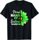 Proud Nana Of A Scoliosis Warrior Green Ribbon Awareness T-Shirt - T-Shirt | Black