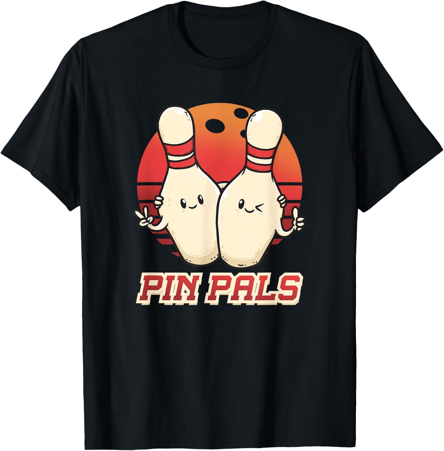 Wowsome! -Youth Bowling - Black, Small - Pin Pals Bowling Players Buddies Bowler Besties Bowling Team T-Shirt - T-Shirt | Black