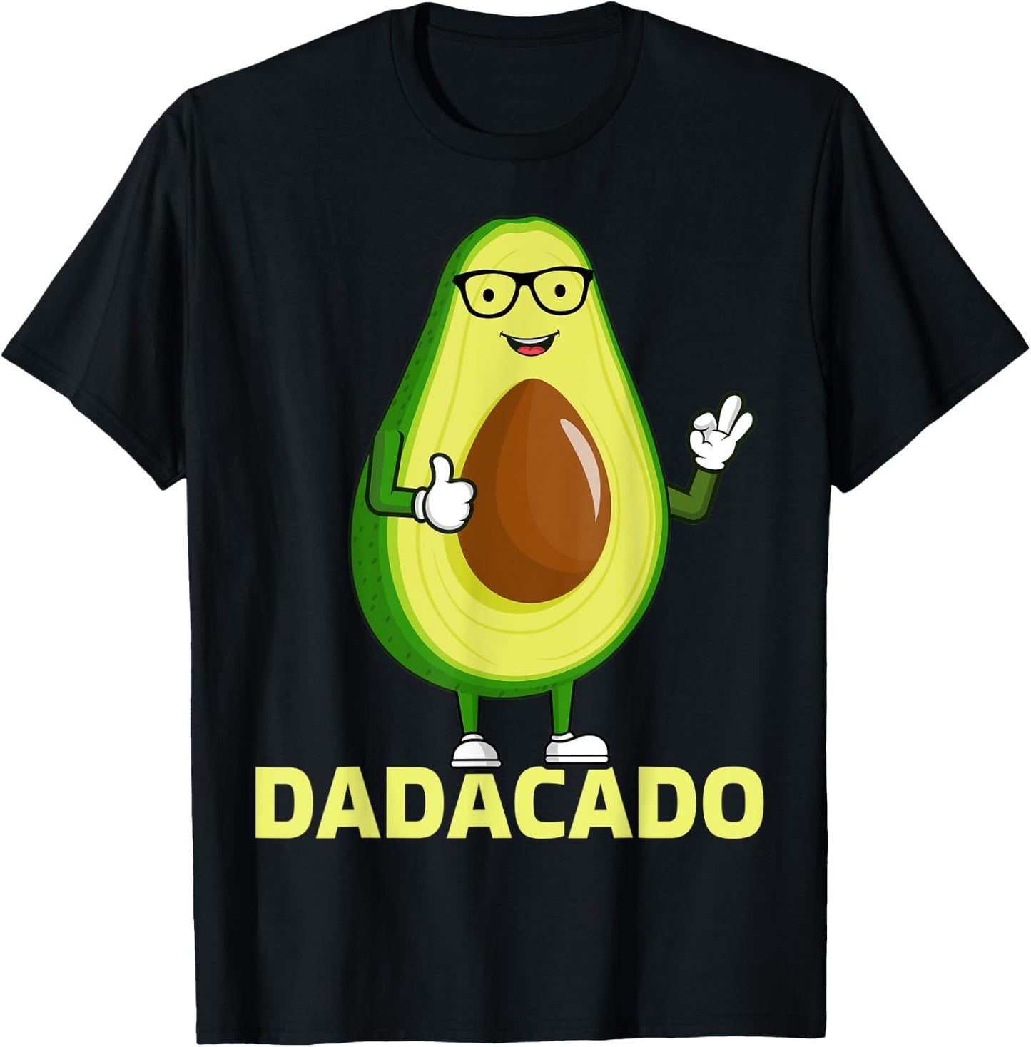 Avocado Lover Funny Dadacado Father's Day Avocado Dad T-Shirt - T-Shirt | Black