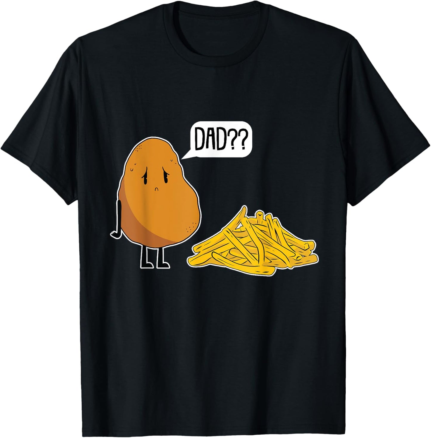 Dad Potato Lazy Halloween Costume Funny French Fries T-Shirt - T-Shirt | Black