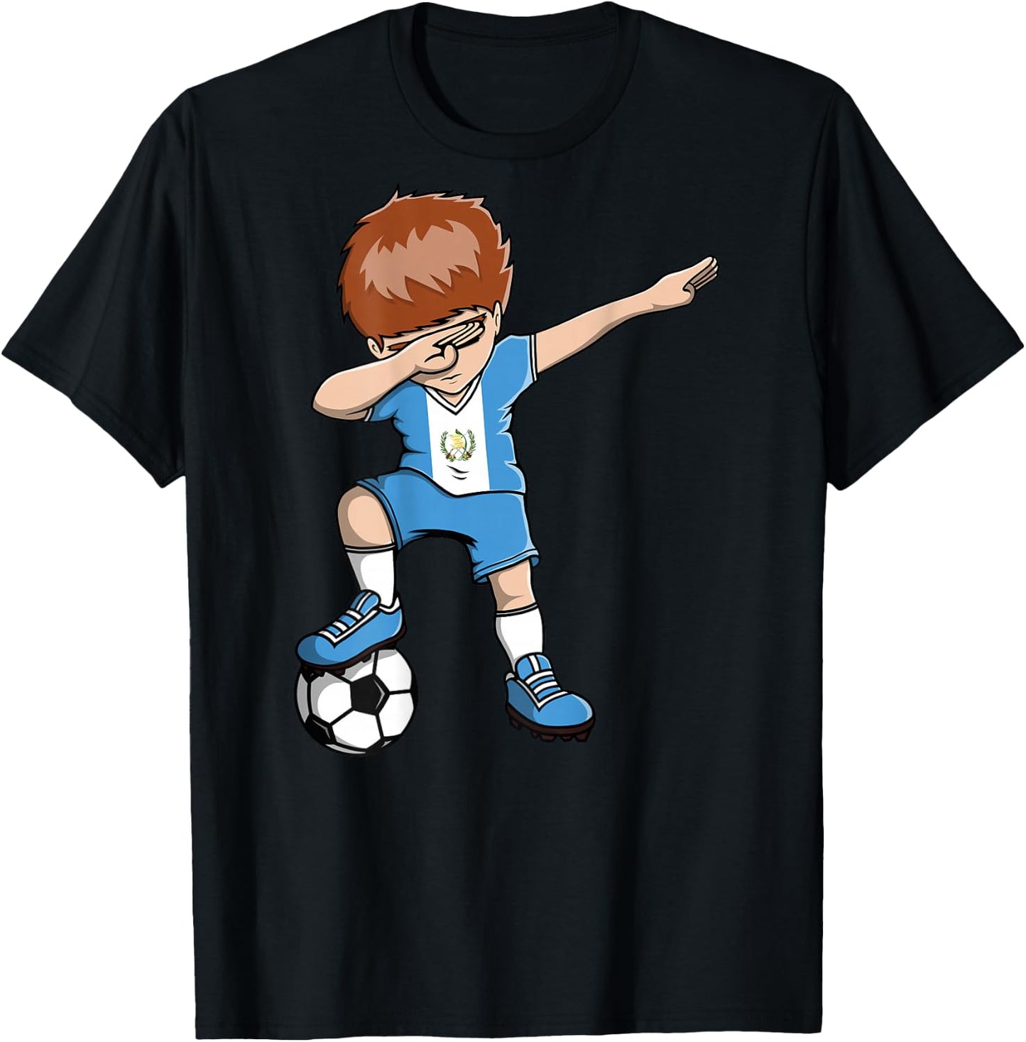Dabbing Soccer Boy Guatemala Jersey Guatemalan Football Fans T-Shirt - T-Shirt | Black
