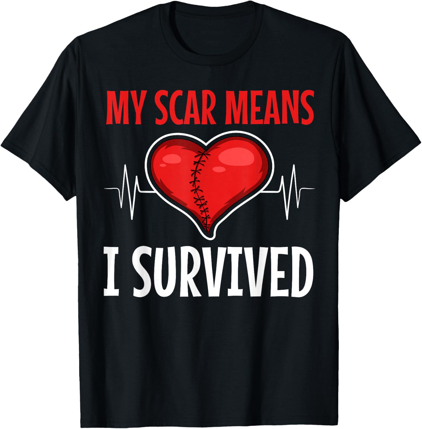 Open Heart Surgery Coronary Bypass Artery Stent Patients T-Shirt - T-Shirt | Black