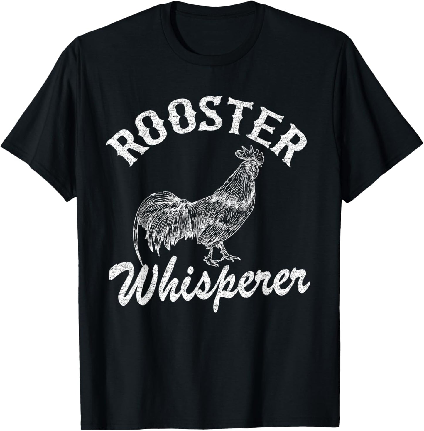 Funny Chicken Lovers Farmer Vintage Rooster Whisperer T-Shirt - T-Shirt | Black