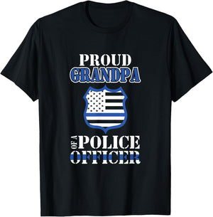 Proud Grandpa of a Police Officer Law Enforcement T-Shirt - T-Shirt | Black