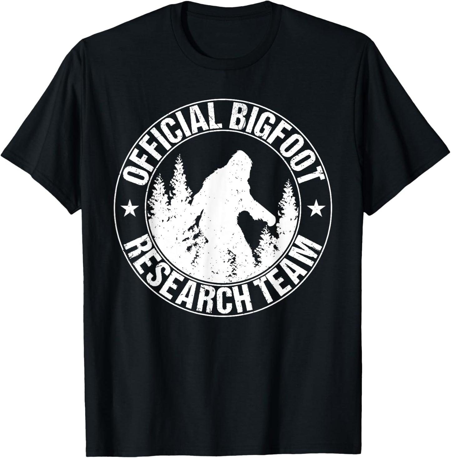 Bigfoot Research Team Cool Saying Sasquatch Funny Graphic T-Shirt - T-Shirt | Black