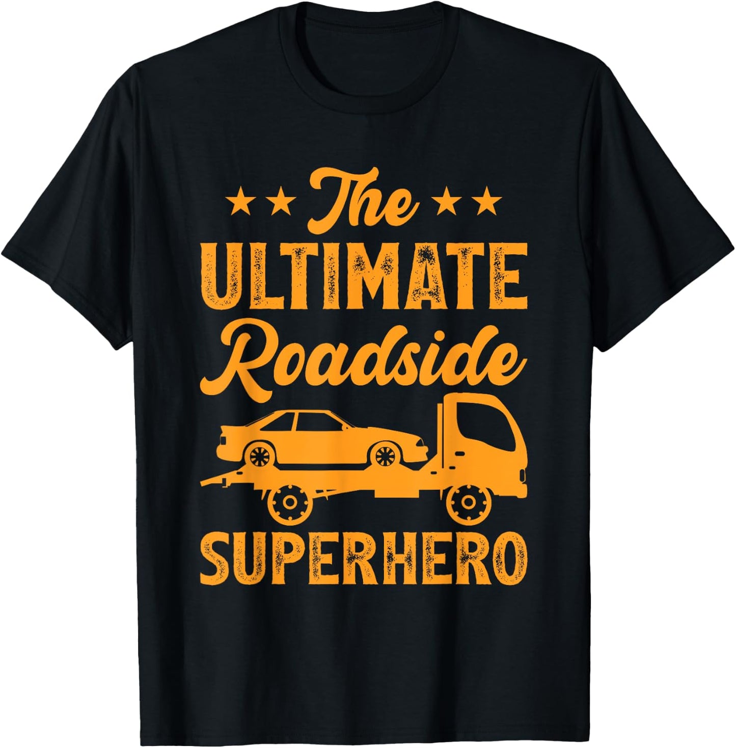 Tow Trucker Dad Flat Beds Recovery Vehicle Truck Driver T-Shirt - T-Shirt | Black