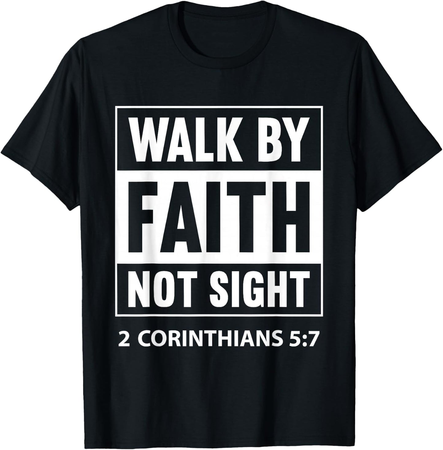 Walk By Faith Not By Sight Prayer Cloth For Christians T-Shirt - T-Shirt | Black