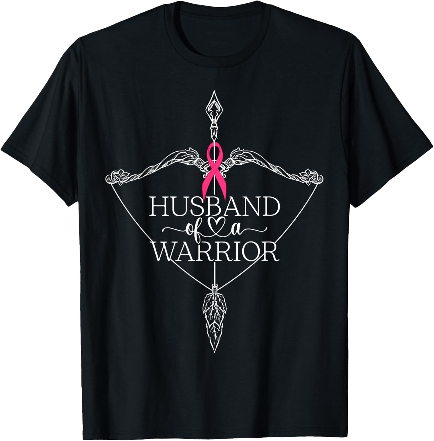 Husband Of A Warrior Breast Cancer Awareness Support Squad T-Shirt - T-Shirt | Black