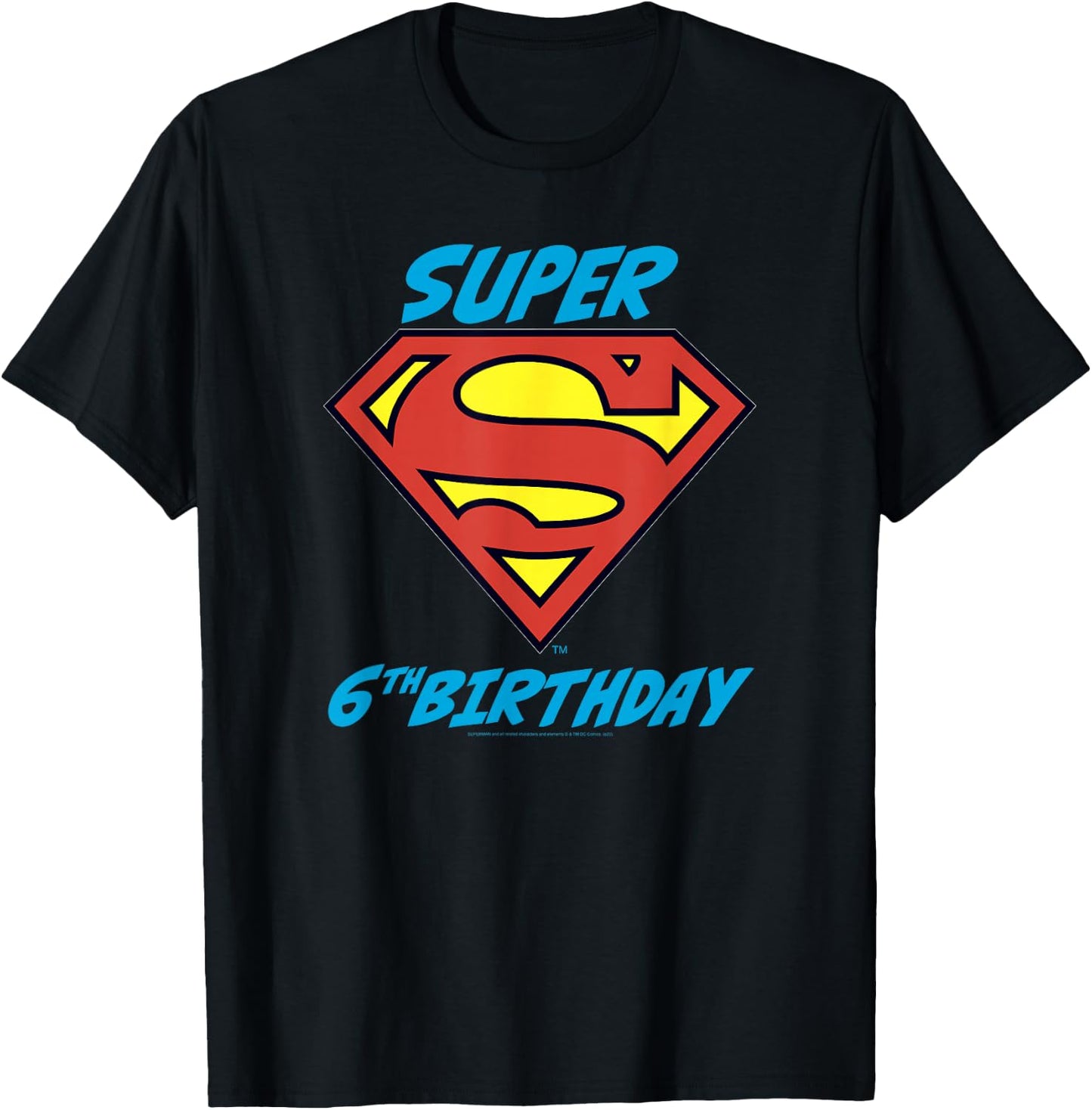 DC Comics Superman Super 6th Birthday Logo T-Shirt - T-Shirt | Black