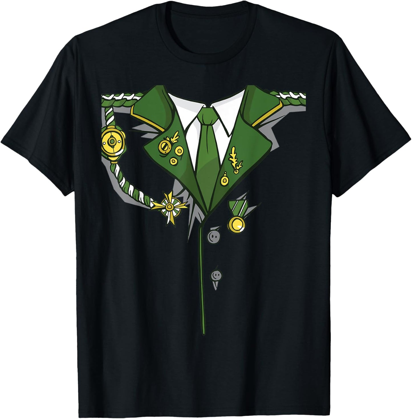 Military Officer Uniform Classic Halloween Party Costume T-Shirt - T-Shirt | Black