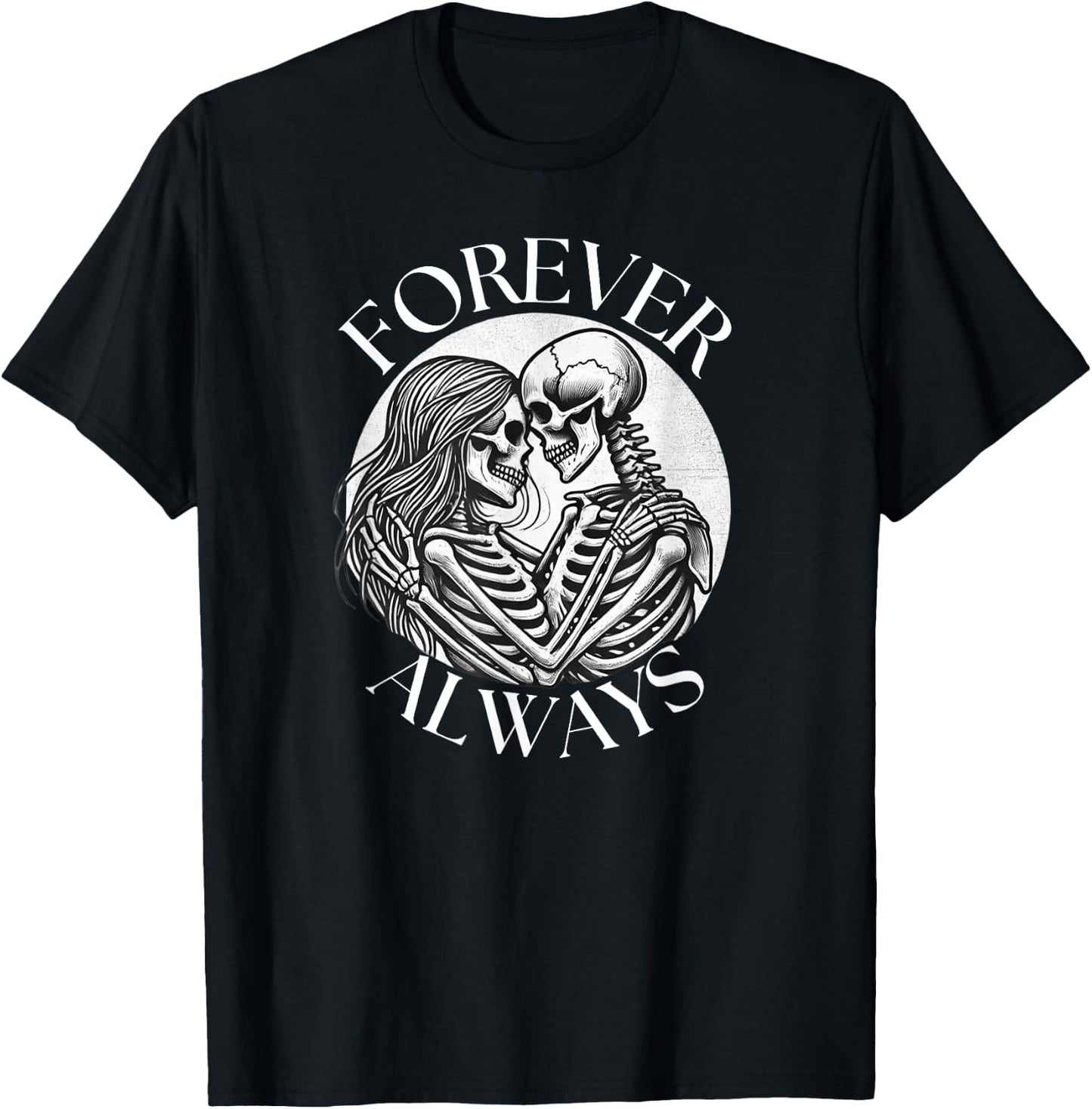 forever always - skeleton couple eternal lover Twin Flame T-Shirt - T-Shirt | Black