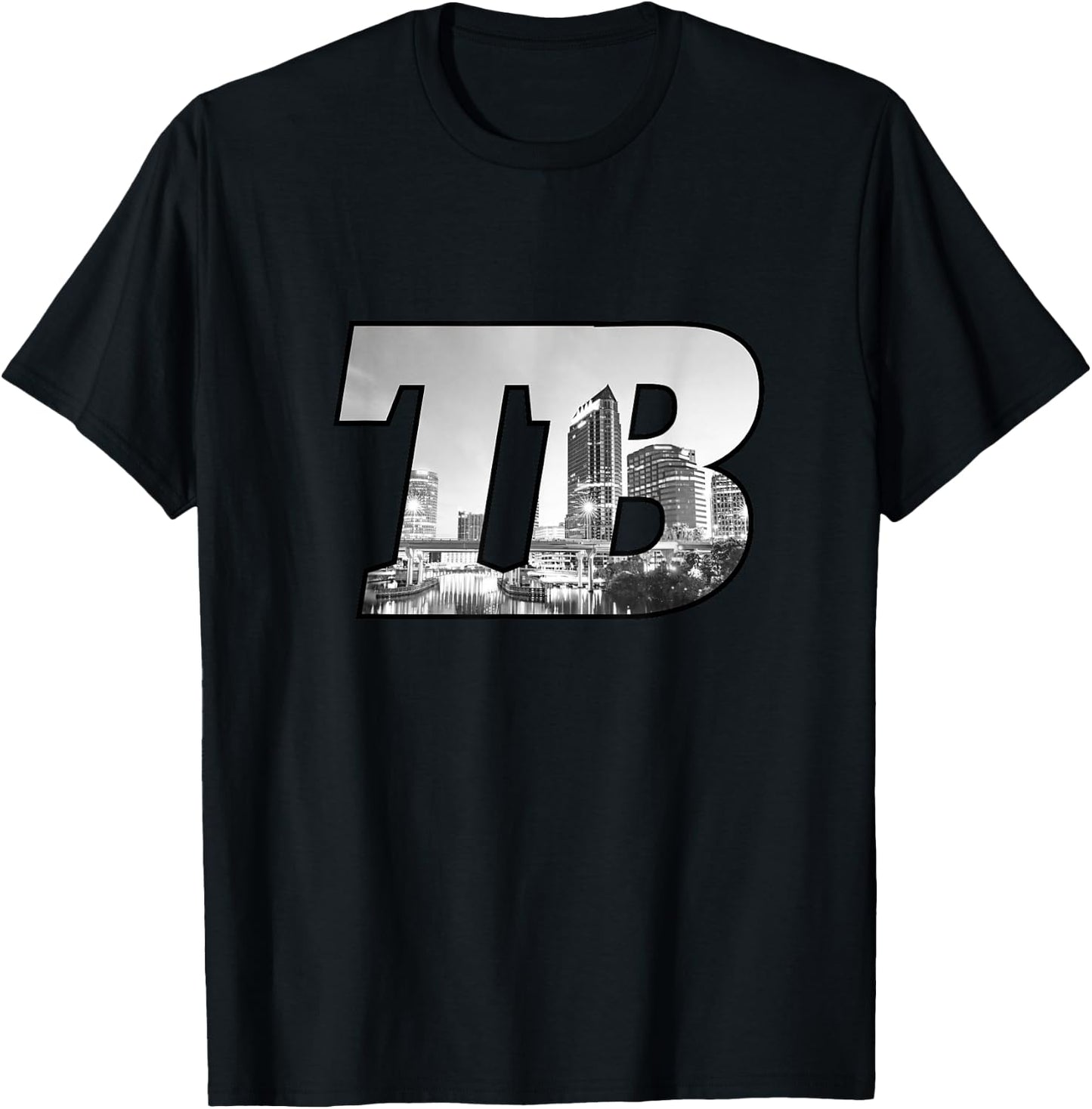 TB Tampa Bay City Skyline of Tampa Bay Florida T-Shirt - T-Shirt | Black