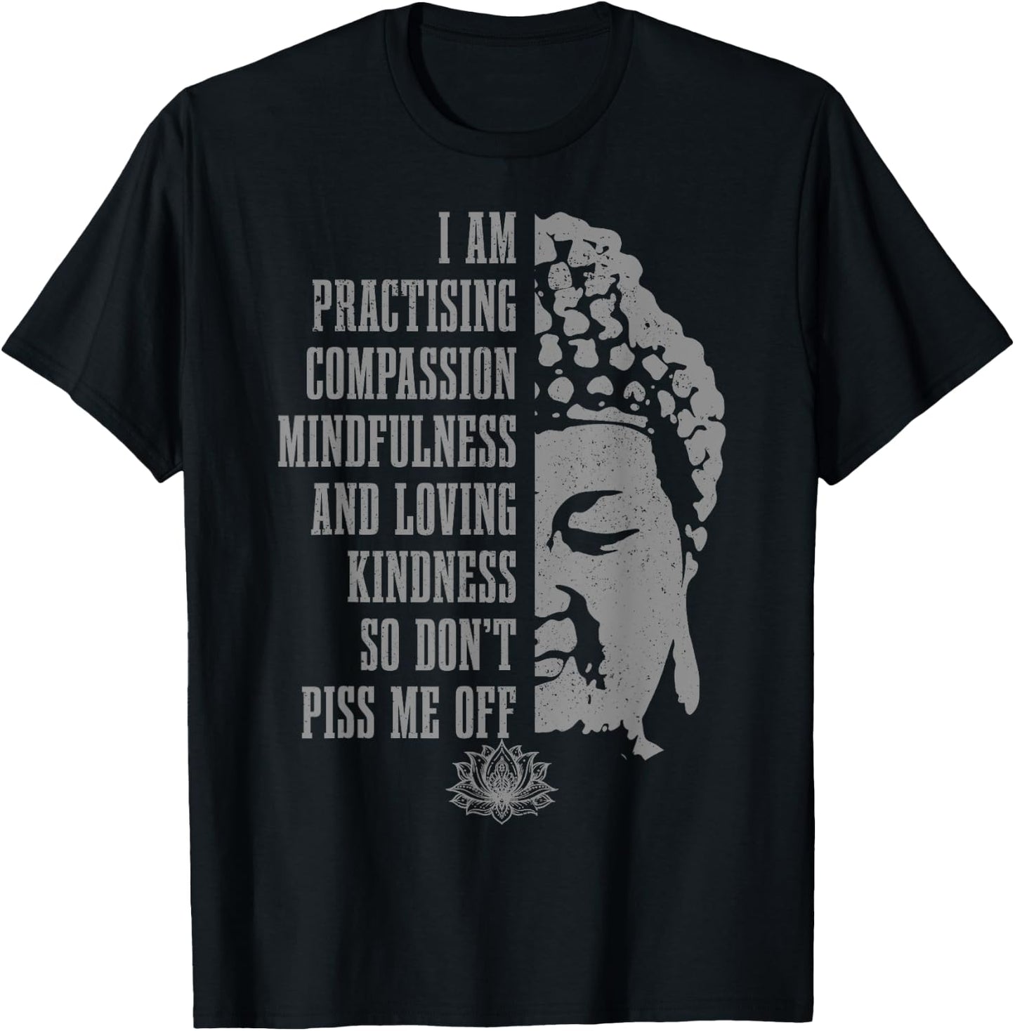 Buddhism Yoga Buddha Meditation Funny Vintage Yogi T-Shirt - T-Shirt | Black