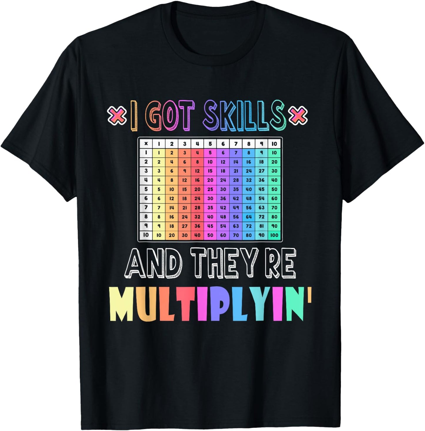 I Got Skills They're Multiplying Funny Math Teacher Women T-Shirt - T-Shirt | Black