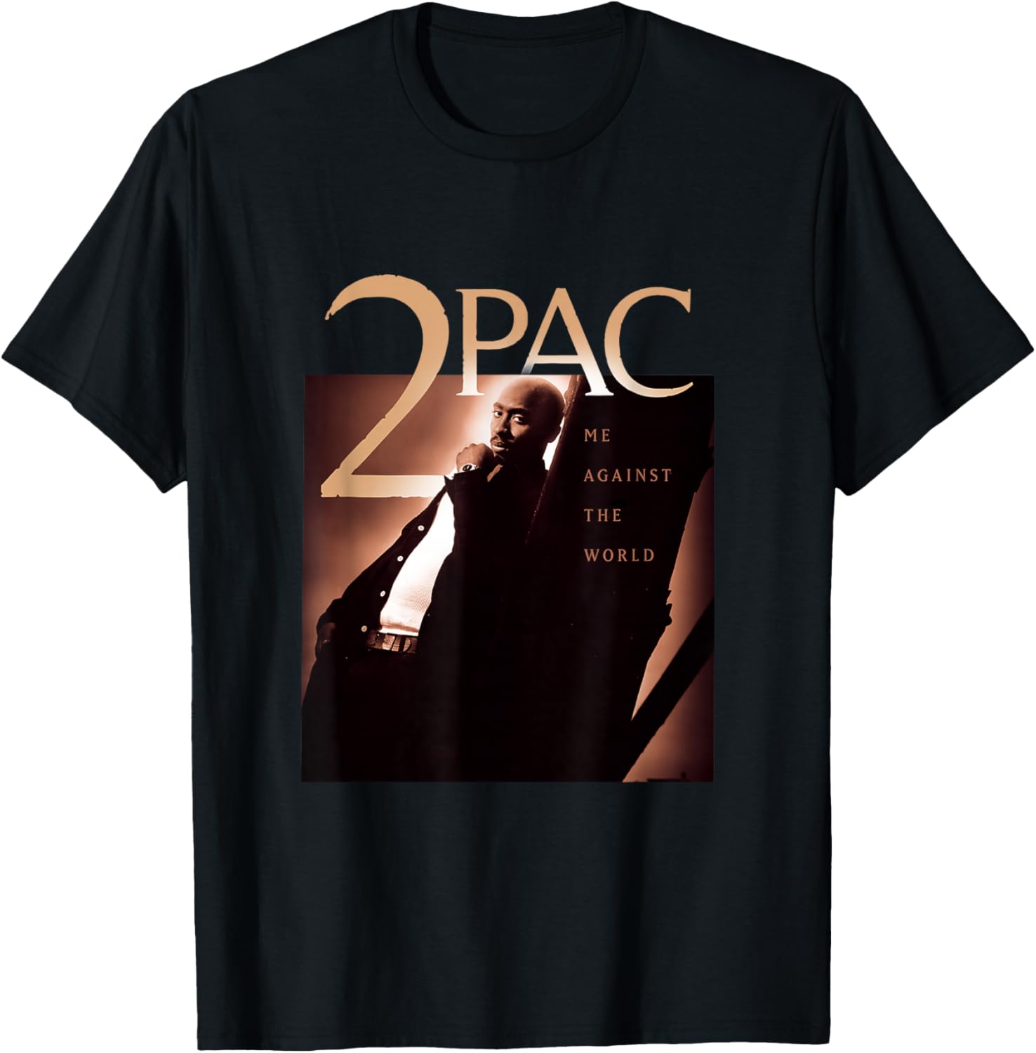 TUPAC SHAKUR Me Against The World Adult Black Cotton 100% Short Sleeve Classic Fit Small T-Shirt - T-Shirt | Black