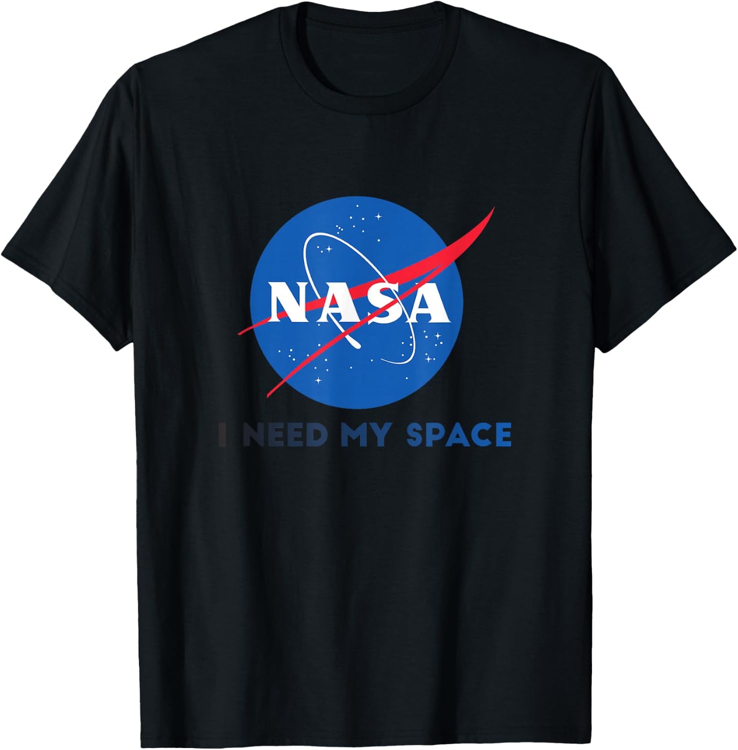 NASA I Need My Space Round Meatball Logo Space Science T-Shirt - T-Shirt | Black
