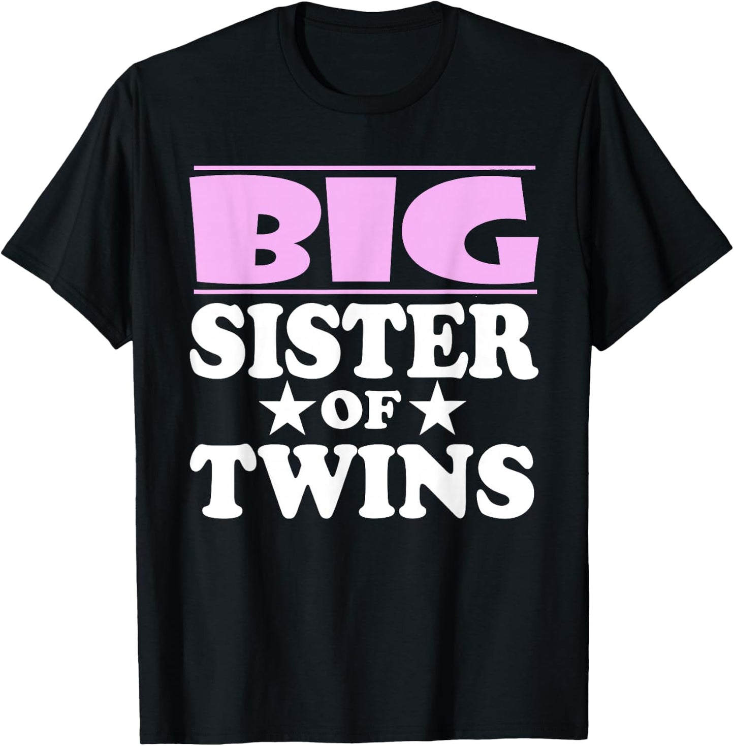 Big Sister of Twins Announcement Gift T-Shirt - T-Shirt | Black