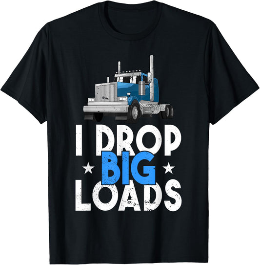 Funny Trucker Design Women Semi Truck Driver Lover T-Shirt - T-Shirt | Black