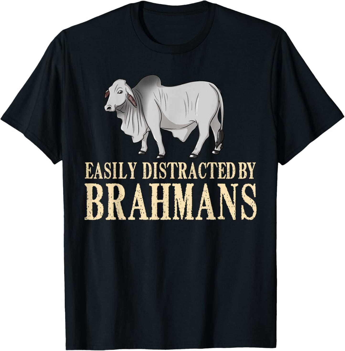 Brahman Bull Cattle Mini Zebu Cow T-Shirt - T-Shirt | Black