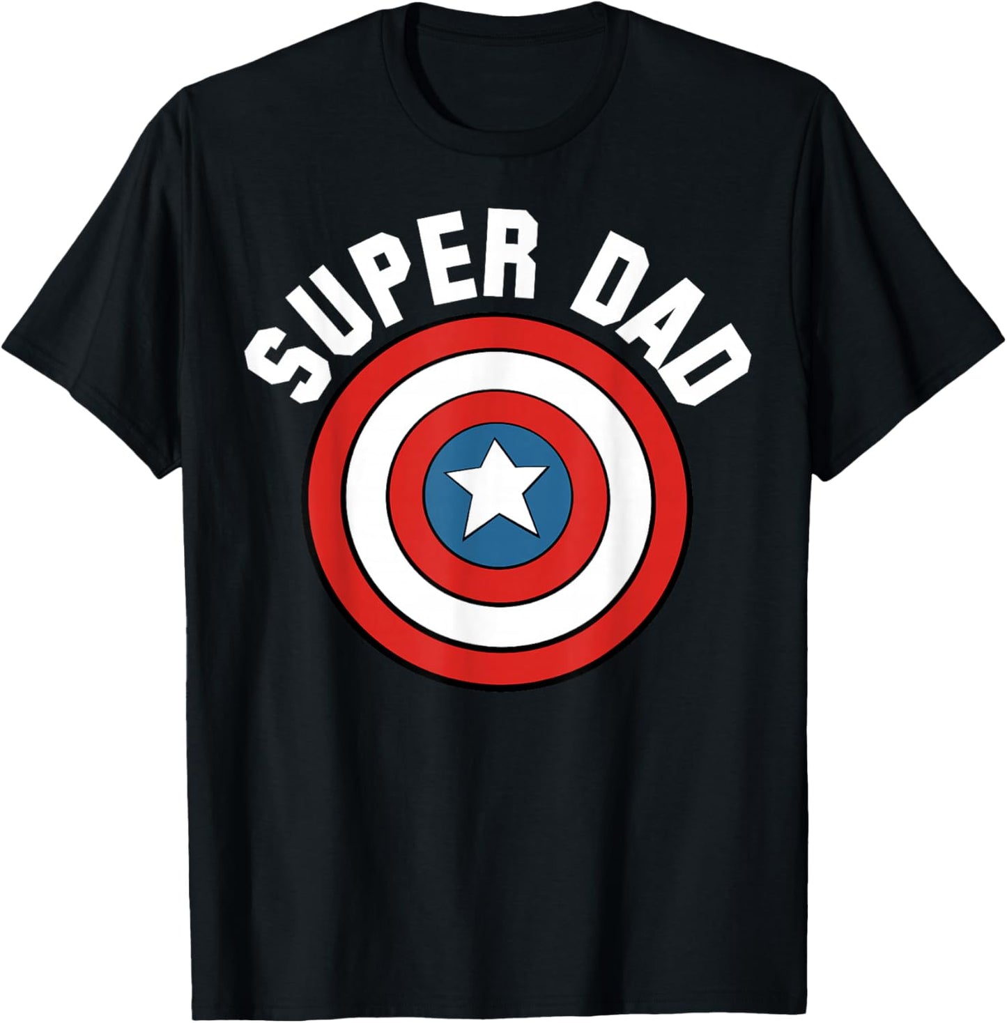 Marvel Father's Day Super Dad Captain America Shield T-Shirt - T-Shirt | Black