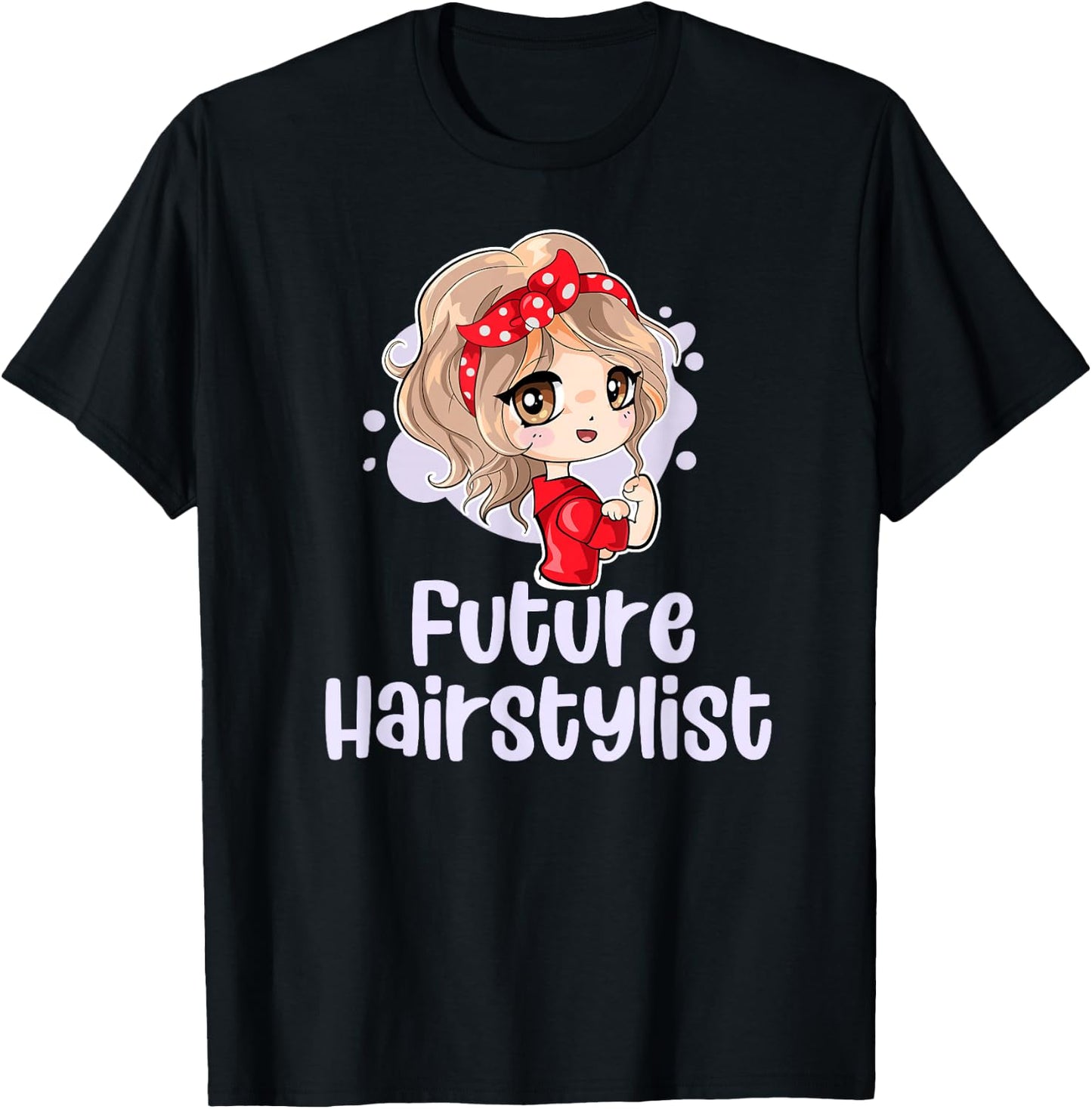 Future Hairstylist Cute Bandana Girl Daughter Hairdresser T-Shirt - T-Shirt | Black