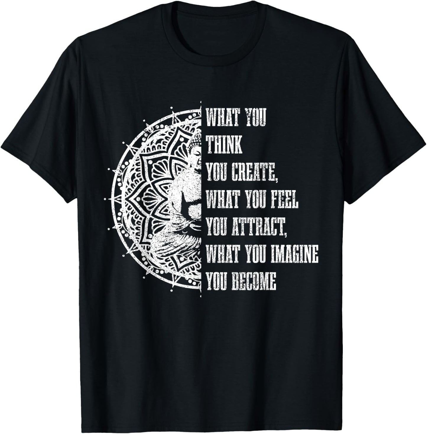 Buddha Buddhism Quote Meditation Spiritual Yoga Yogi T-Shirt - T-Shirt | Black