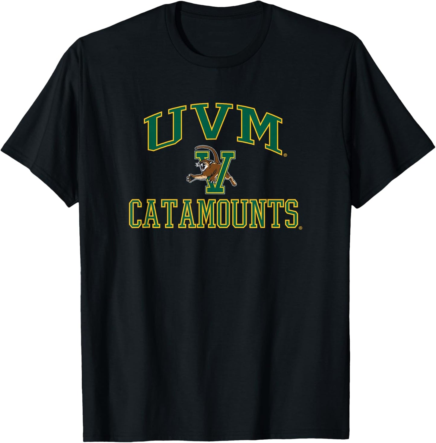 Vermont Catamounts Basketball Screen Black T-Shirt - T-Shirt | Black