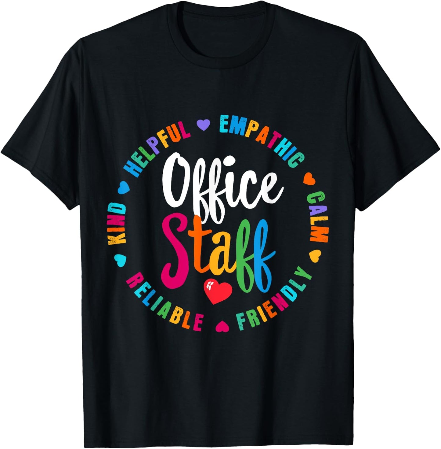 Cute School Secretary Admin Appreciation Front Office Staff T-Shirt - T-Shirt | Black