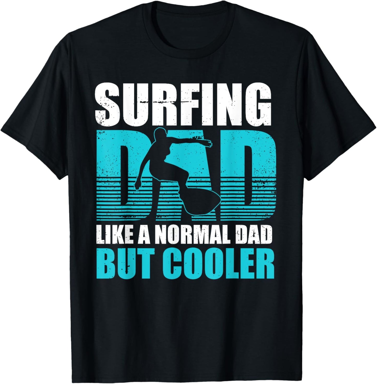 Surfing Dad Surfboard Summer Surfboarding Fathers Day Gift Men T-Shirt - T-Shirt | Black