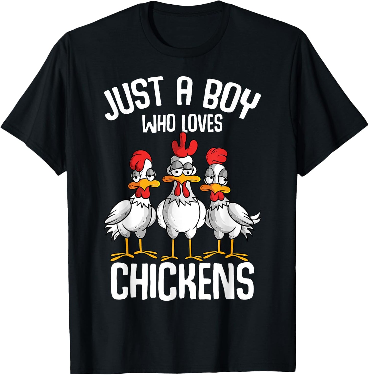 Just a Boy who loves Chickens Boys Kids T-Shirt - T-Shirt | Black