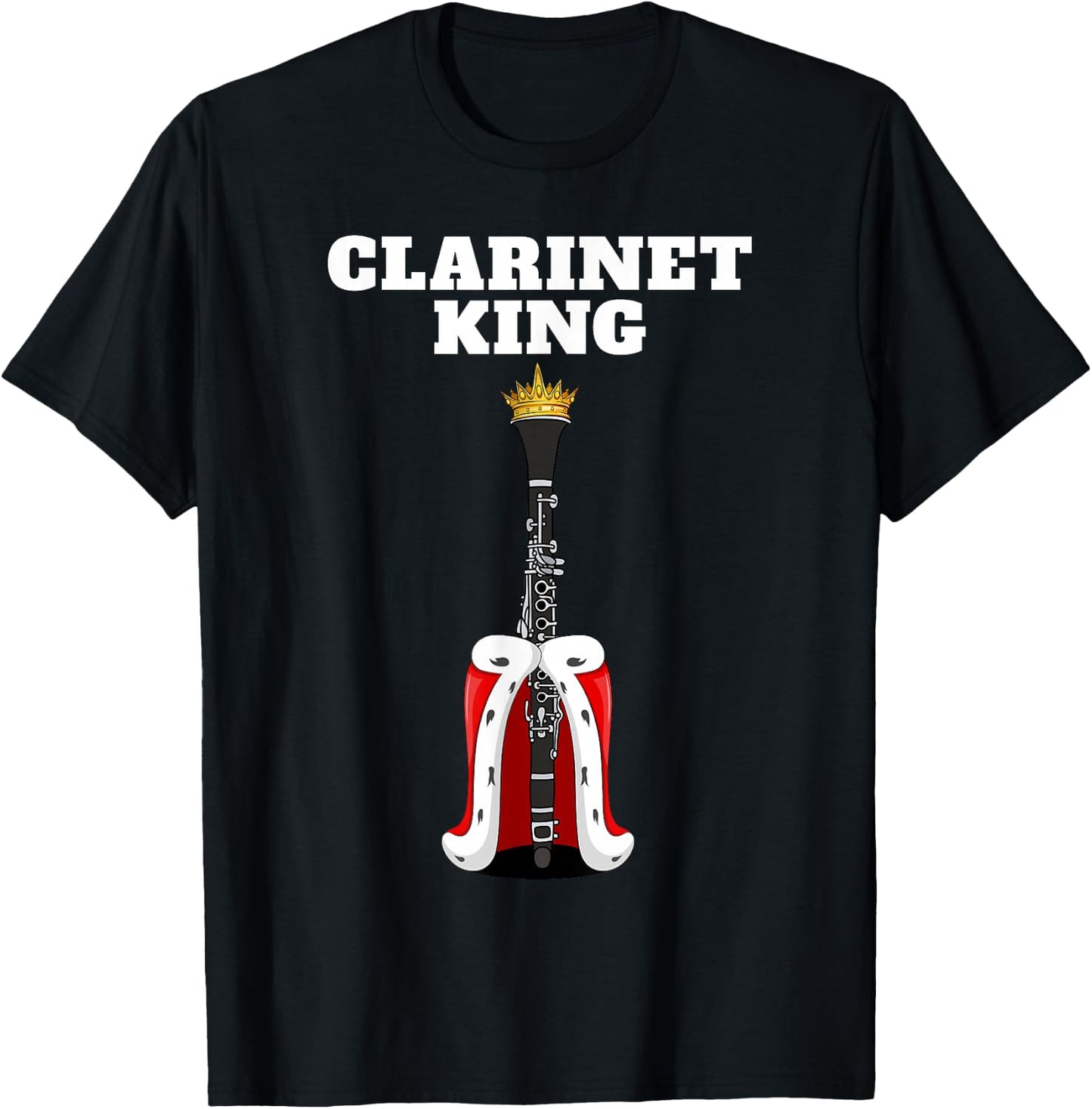 Clarinet Shirts for Boys | Black Clarinet King T-Shirt - T-Shirt | Black