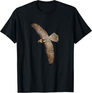 Beautiful Falcon Raptor Flight Bird of Prey Birder T-Shirt - T-Shirt | Black