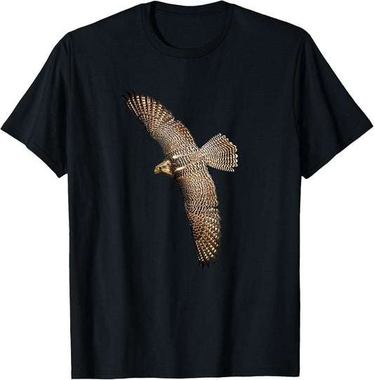 Beautiful Falcon Raptor Flight Bird of Prey Birder T-Shirt - T-Shirt | Black