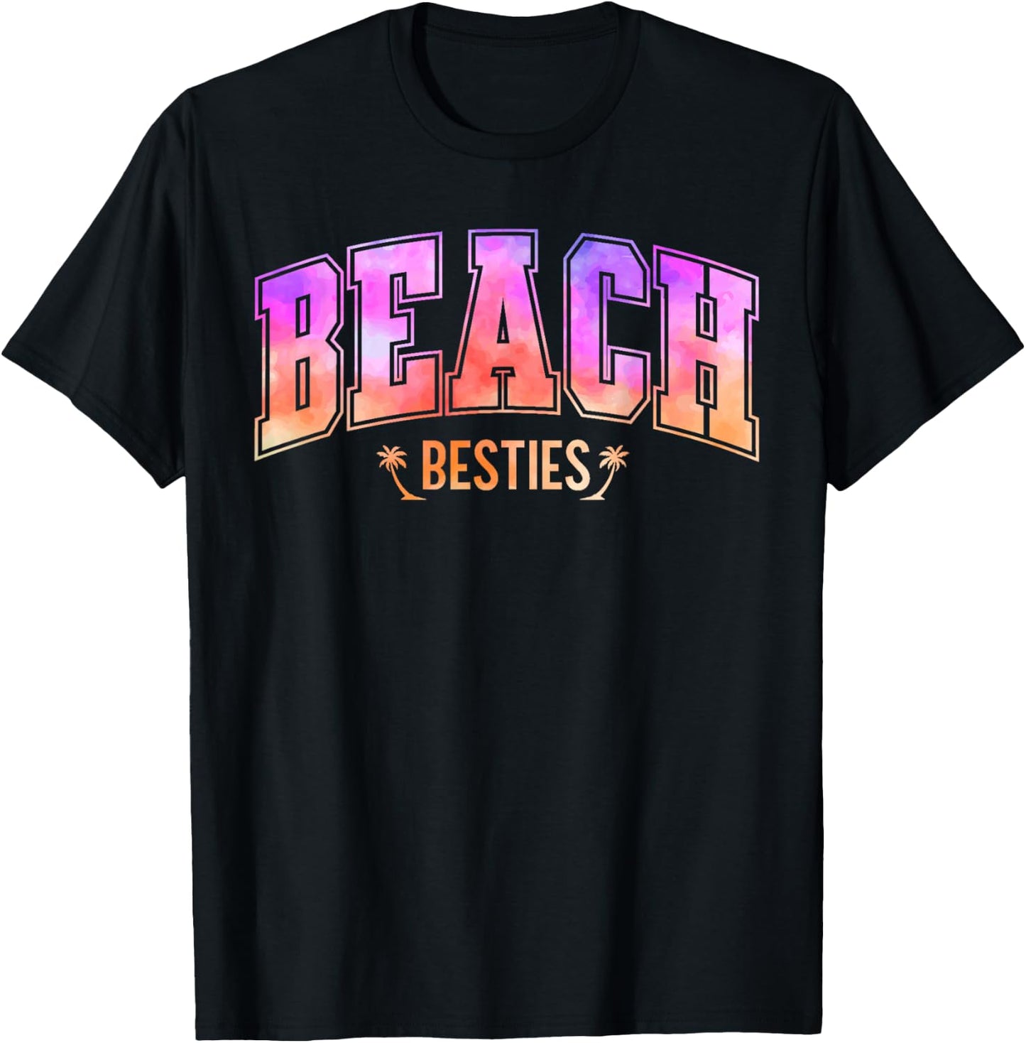 Best Friend Matching Beach Tie Dye Bestie Trip BFF Vacation T-Shirt - T-Shirt | Black
