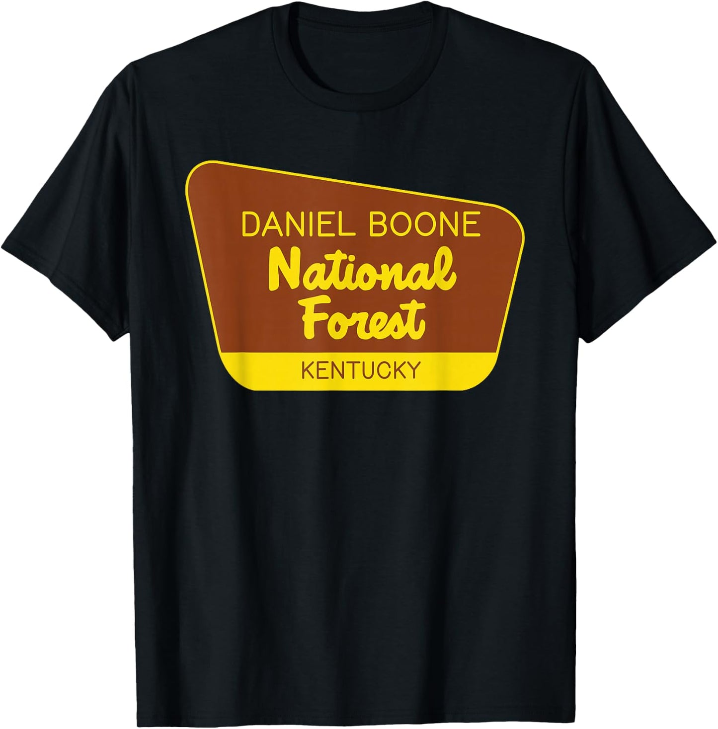 Daniel Boone National Forest Kentucky Retro Sign T-Shirt - T-Shirt | Black