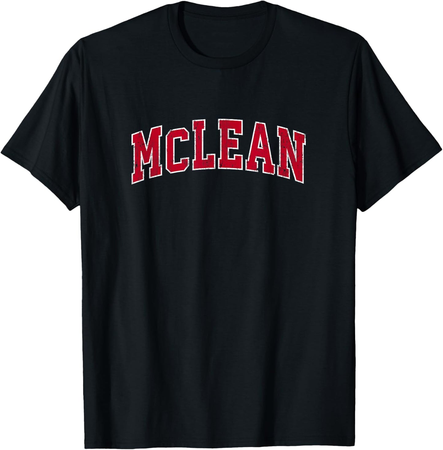 McLean Virginia VA Vintage Sports Design Red Design T-Shirt - T-Shirt | Black