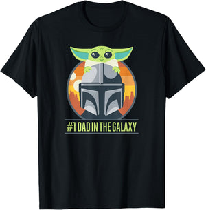 Star Wars The Mandalorian and Grogu #1 Dad in the Galaxy T-Shirt - T-Shirt | Black