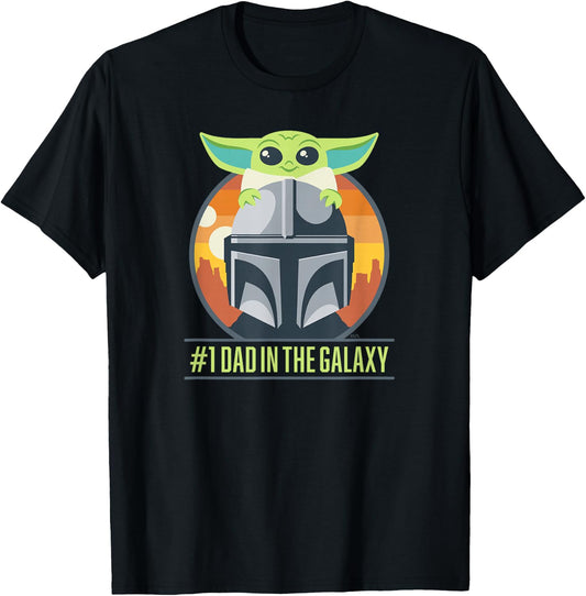 Star Wars The Mandalorian and Grogu #1 Dad in the Galaxy T-Shirt - T-Shirt | Black