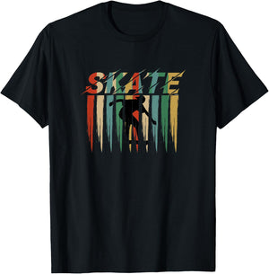 Cool Retro Skateboarder Skateboard Skating T-Shirt - T-Shirt | Black
