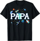 Papa Astronaut Space Family Matching Birthday Party T-Shirt - T-Shirt | Black