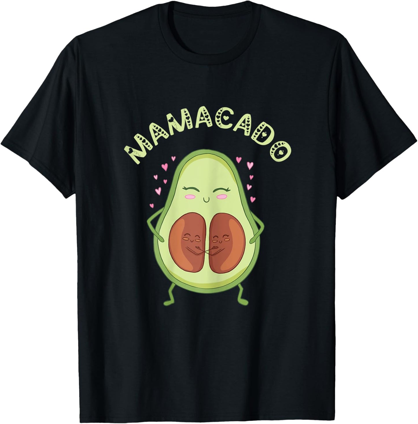 Mamacado Twin Birth Pregnancy Mom Pregnant Mama Avocado T-Shirt - T-Shirt | Black