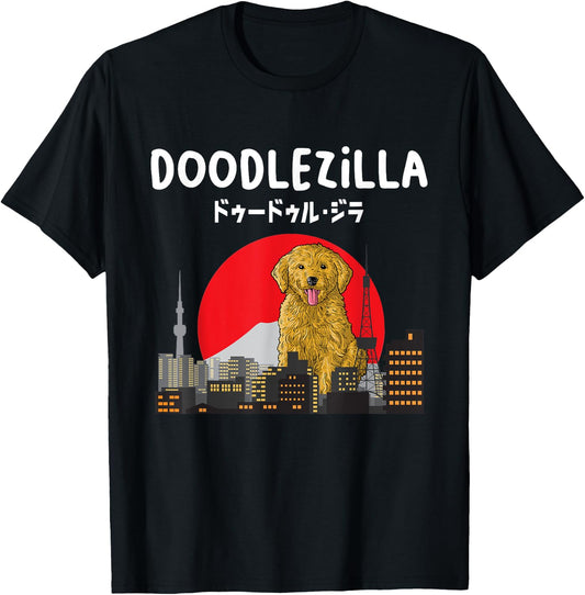 Doodlezilla - Funny Dog Goldendoodle Labradoodle Men Women Girls Kids T-Shirt - T-Shirt | Black