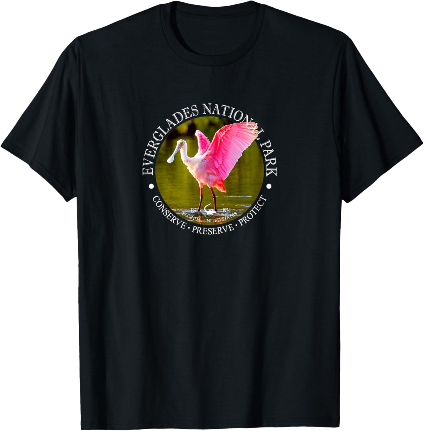 Everglades National Park for Spoonbill Lovers T-Shirt - T-Shirt | Black