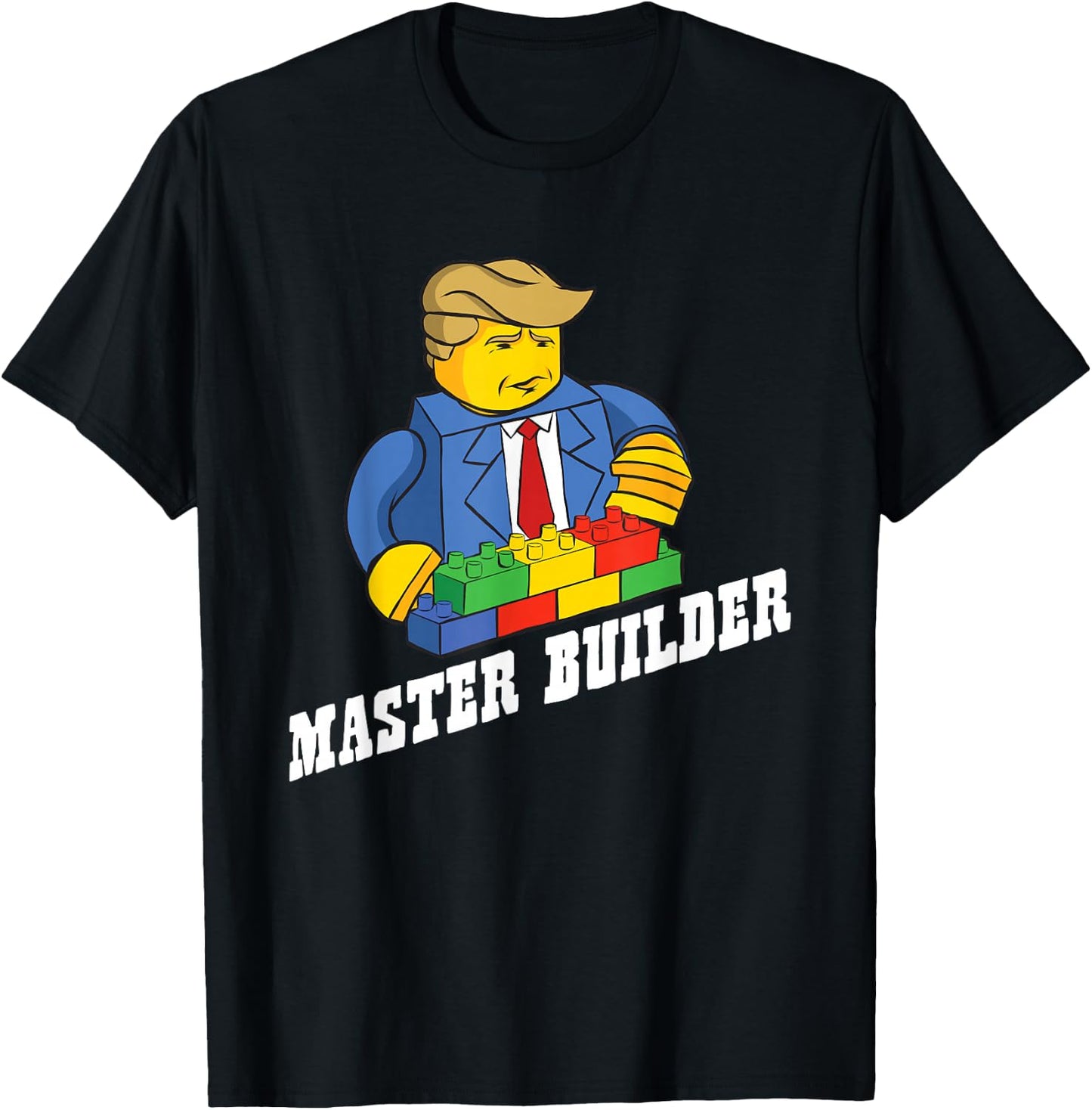 Funny Master Builder Building Blocks Gift Men Women Youth T-Shirt - T-Shirt | Black